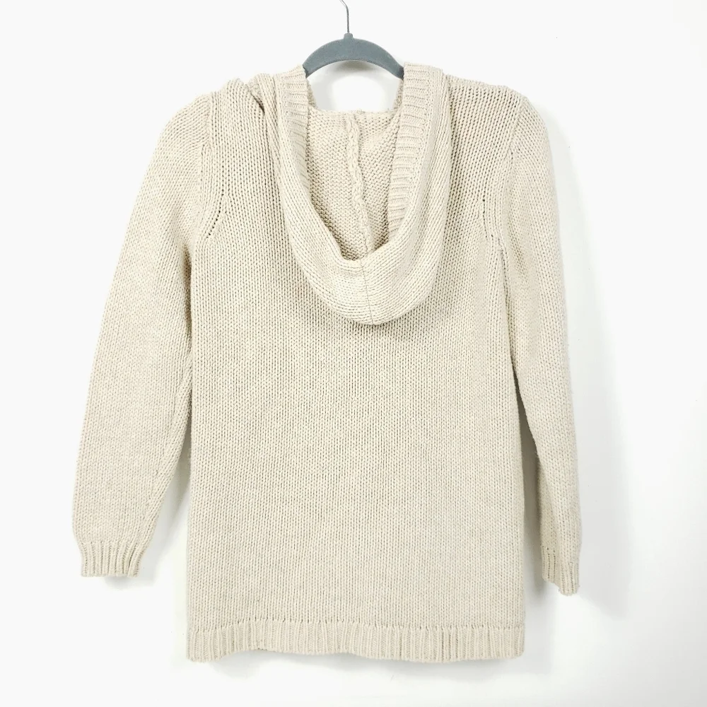 Lands End toggle front hooded sweater szM